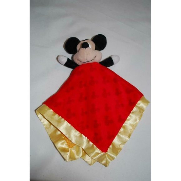 Mickey Mouse Lovey Baby Disney Red Yellow Plush Security Toy - Picture 1 of 4